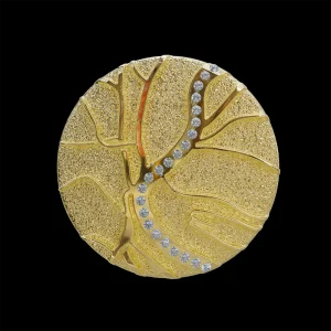 Gold-Anhaenger mit Brillanten-3D-Entwurf